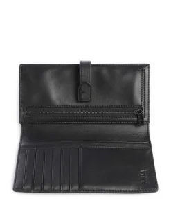 Flow Geldbörse fein genarbtes Leder schwarz