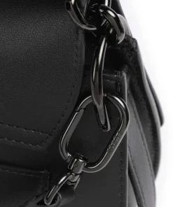 Flow M Handtasche fein genarbtes Leder schwarz