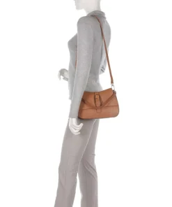 Flow M Handtasche fein genarbtes Leder braun