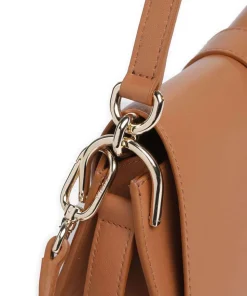 Flow M Handtasche fein genarbtes Leder braun