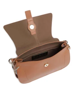 Flow M Handtasche fein genarbtes Leder braun