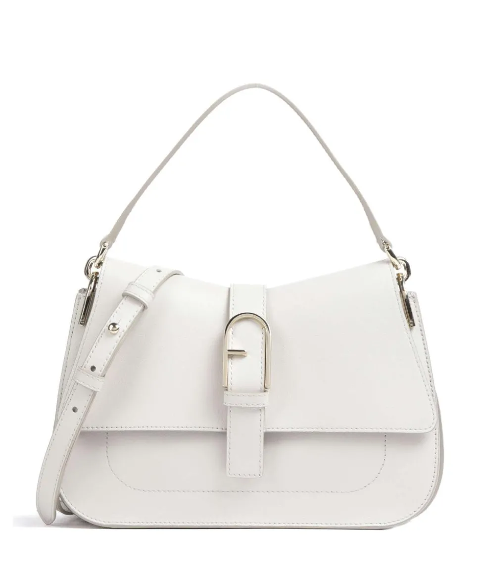 Flow M Handtasche fein genarbtes Leder elfenbein