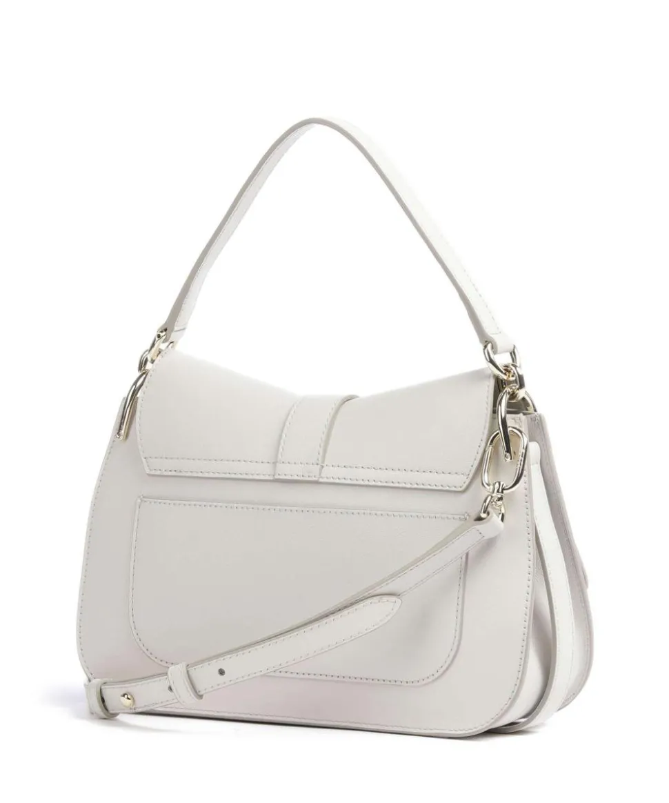 Flow M Handtasche fein genarbtes Leder elfenbein