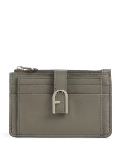 Flow M Kreditkartenetui fein genarbtes Leder khaki