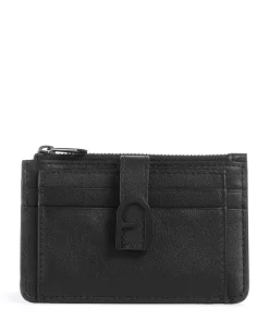 Flow M Kreditkartenetui fein genarbtes Leder schwarz