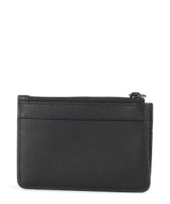 Flow M Kreditkartenetui fein genarbtes Leder schwarz