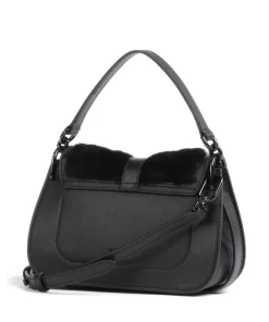 Flow Mini Handtasche fein genarbtes Leder schwarz