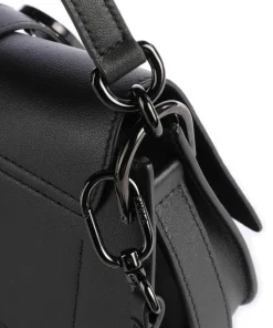 Flow Mini Handtasche fein genarbtes Leder schwarz