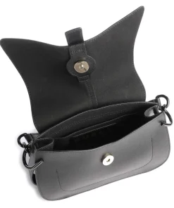 Flow Mini Handtasche fein genarbtes Leder schwarz