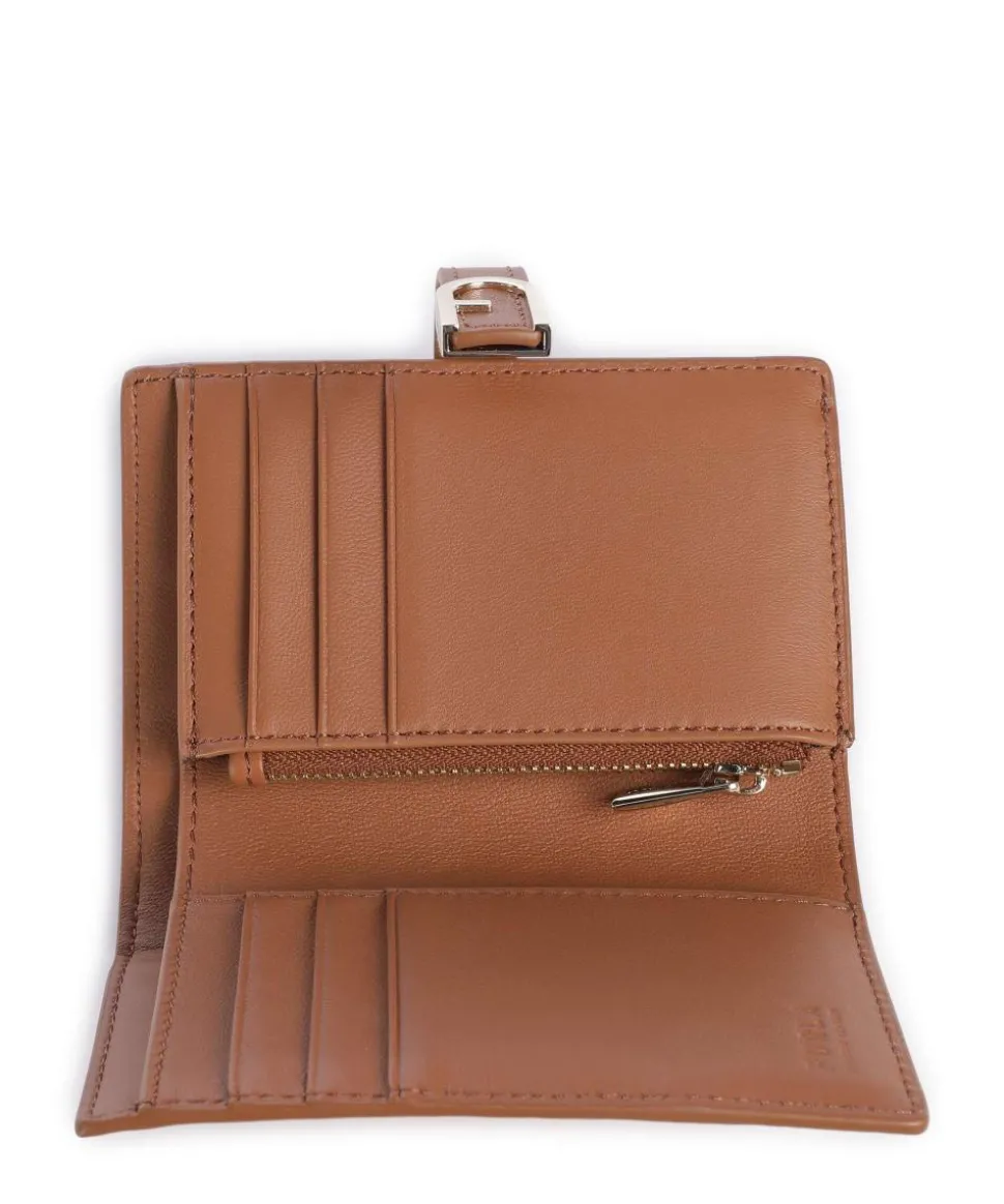 Flow S Geldbörse fein genarbtes Leder cognac