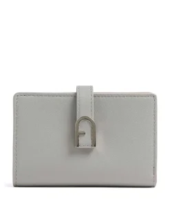 Flow S Geldbörse fein genarbtes Leder grau