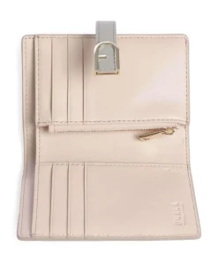 Flow S Geldbörse fein genarbtes Leder grau