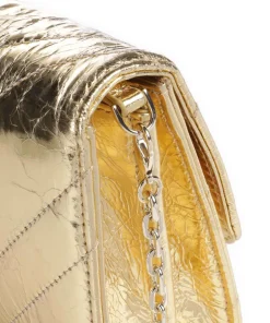 Fly Quilted Metallic Umhängetasche genarbtes Leder gold