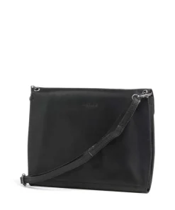 Fold Umhängetasche fein genarbtes Rindsleder schwarz