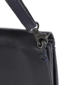 Fold Umhängetasche fein genarbtes Rindsleder dunkelblau