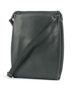 Fold Umhängetasche glattes Rindsleder dunkelgrün