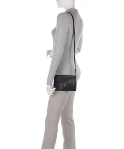 Fold Umhängetasche Rindsleder schwarz