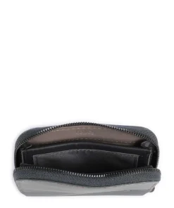 Folio Mini RFID Geldbörse Leder blaugrau