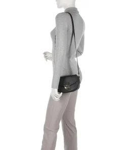 Foulonné Milano Umhängetasche genarbtes Rindsleder schwarz