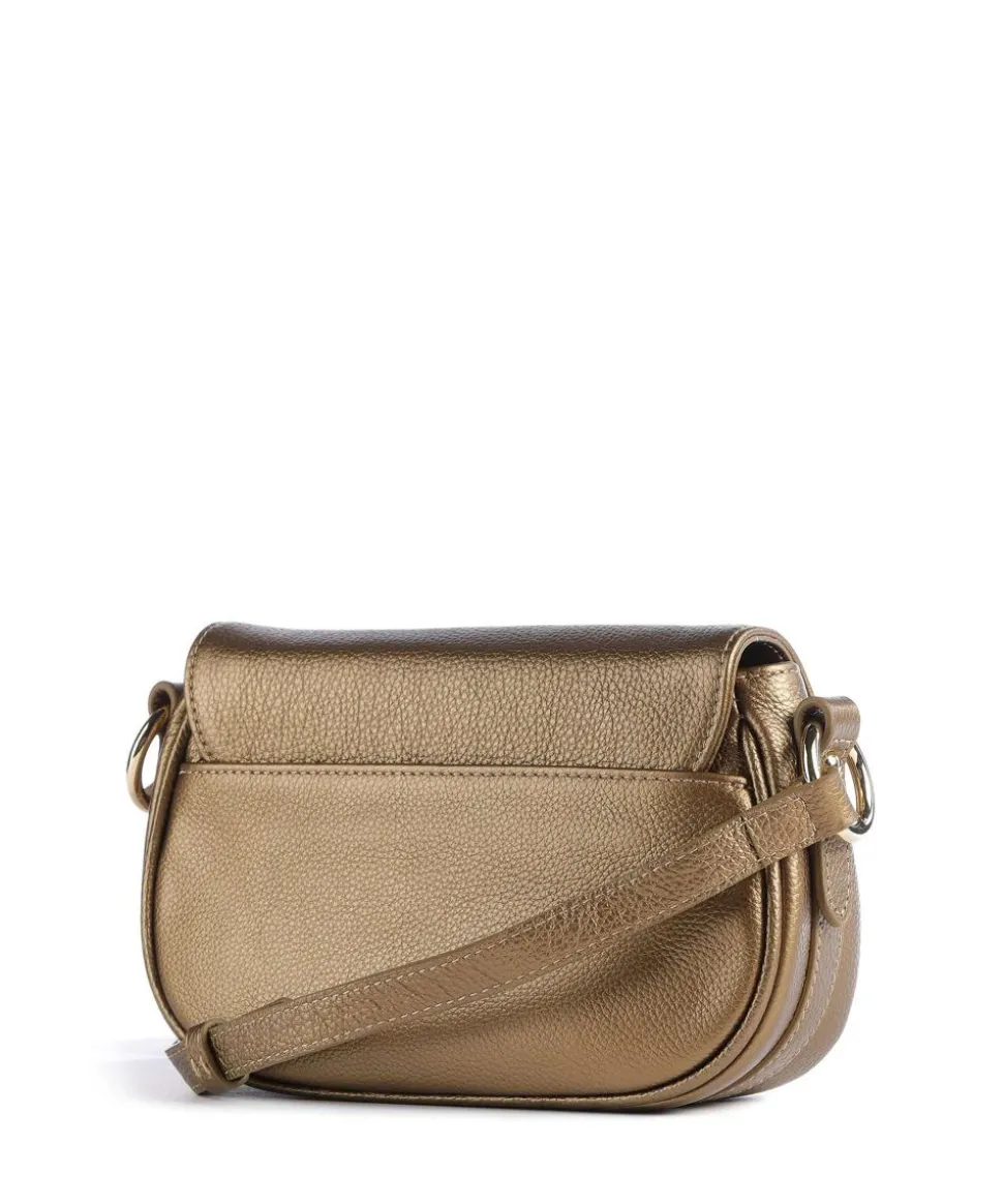 Foulonné Milano Umhängetasche genarbtes Rindsleder gold