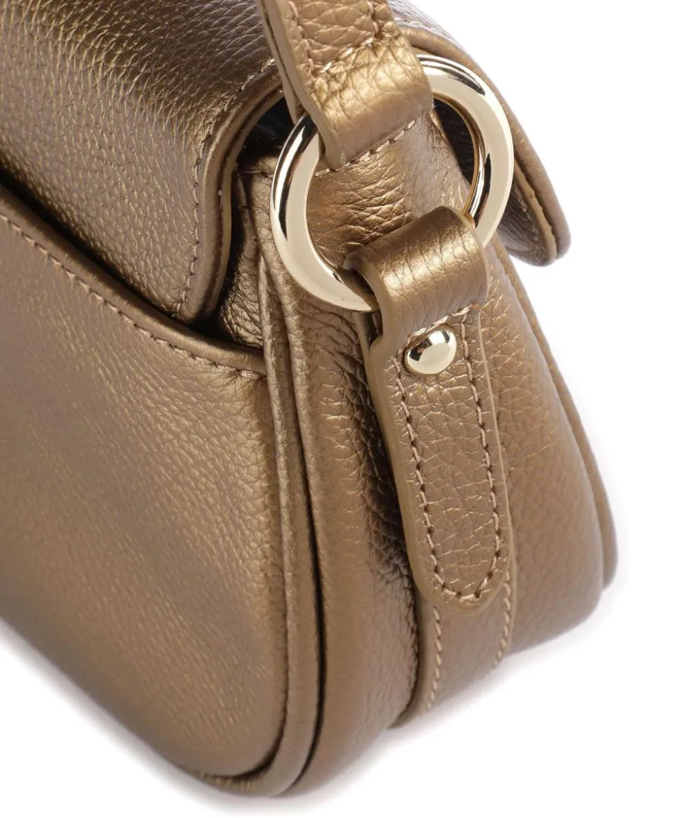 Foulonné Milano Umhängetasche genarbtes Rindsleder gold