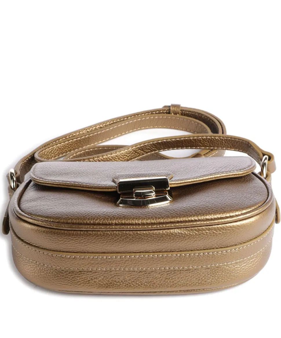 Foulonné Milano Umhängetasche genarbtes Rindsleder gold