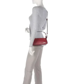 Franzis Calf Optic XS Schultertasche fein genarbtes Leder rot