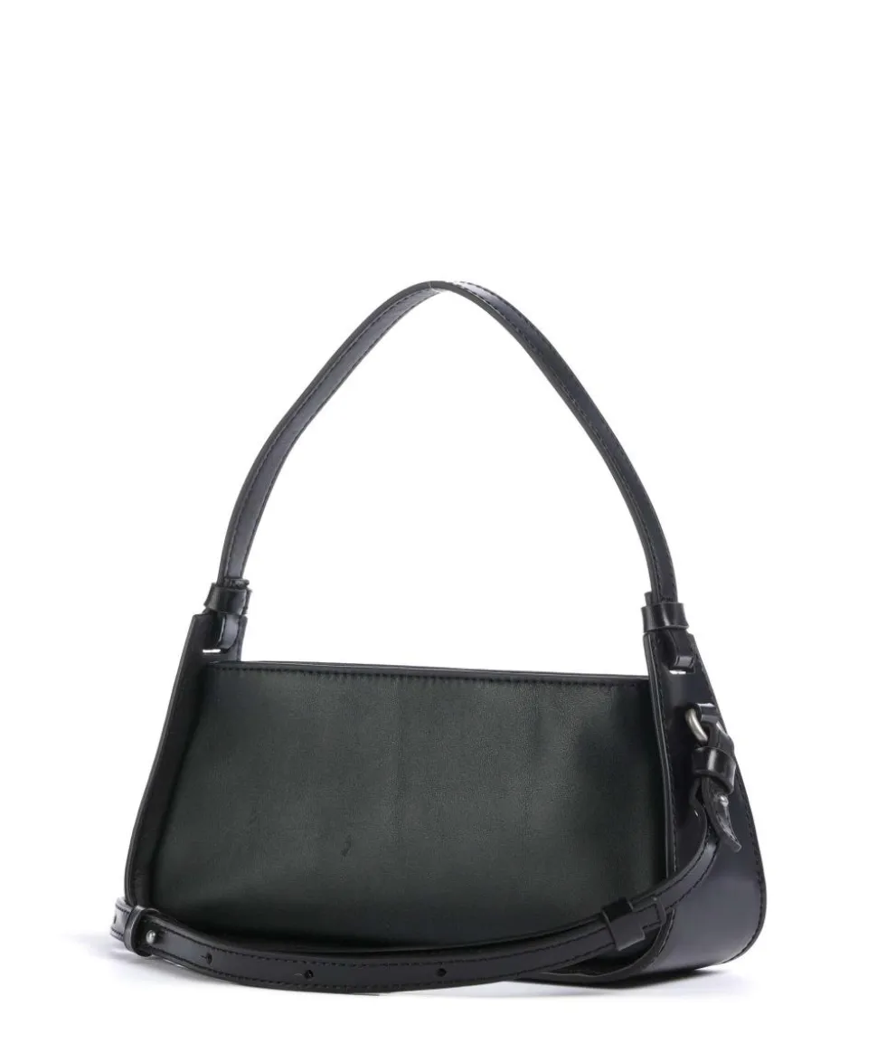 Franzis Calf Optic XS Schultertasche fein genarbtes Leder schwarz