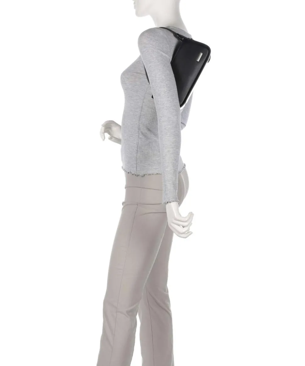 Franzis Calf Optic XS Schultertasche fein genarbtes Leder schwarz