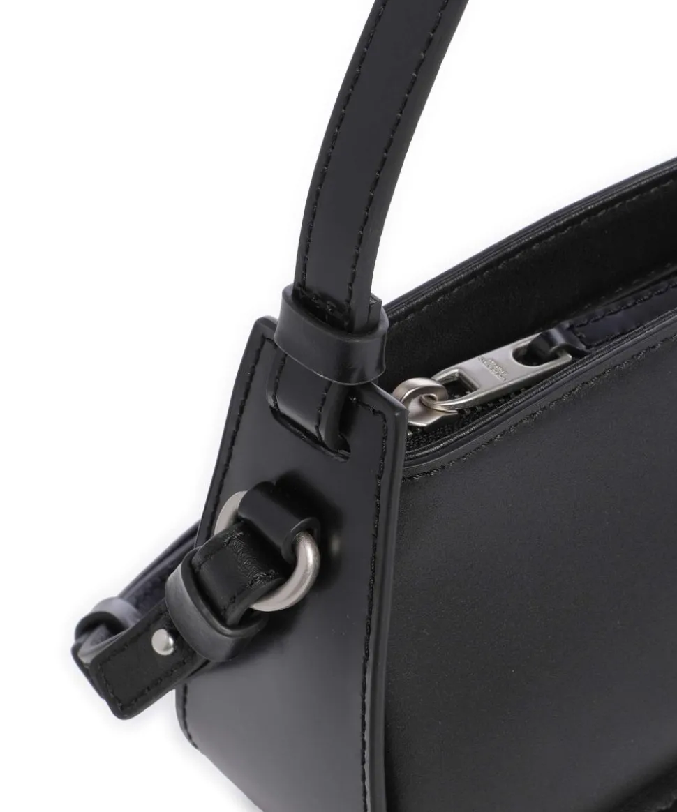 Franzis Calf Optic XS Schultertasche fein genarbtes Leder schwarz