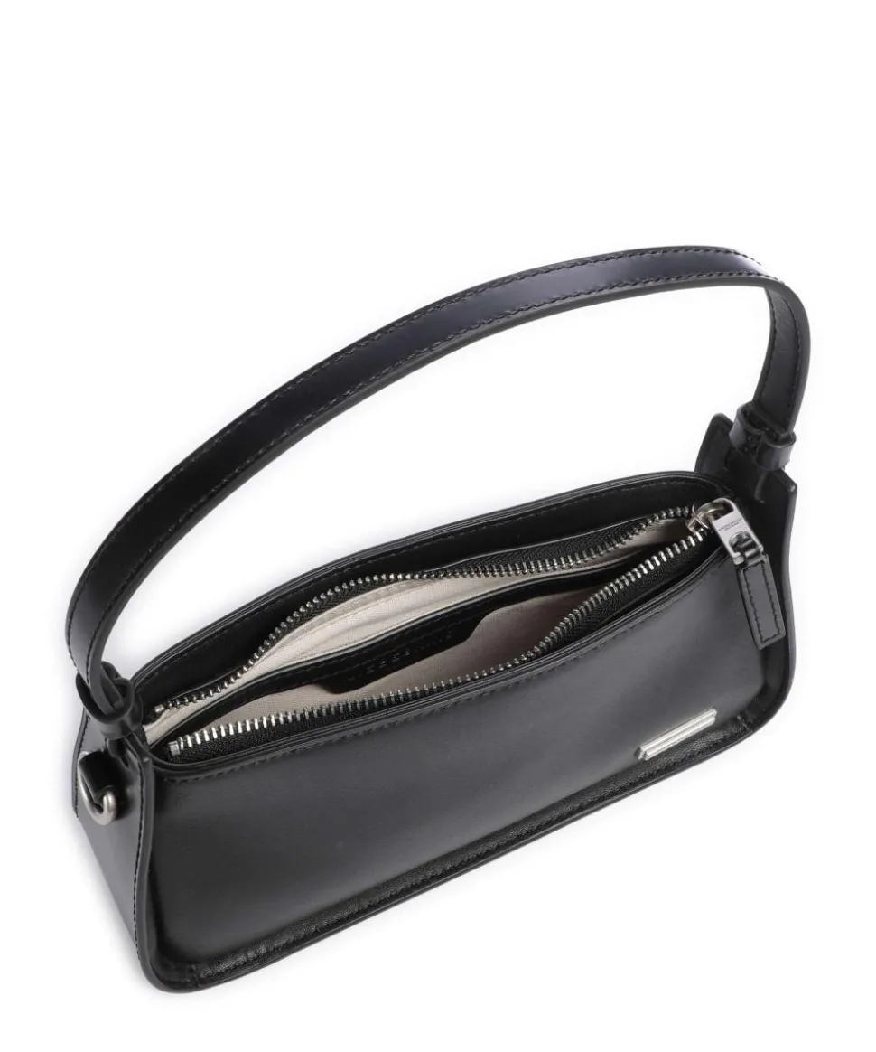 Franzis Calf Optic XS Schultertasche fein genarbtes Leder schwarz