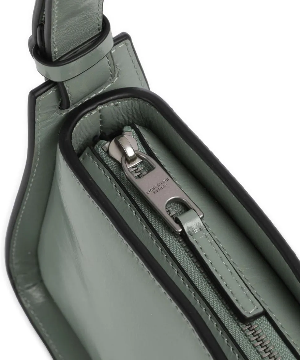 Franzis Lack Distressed S Schultertasche Leder grünblau