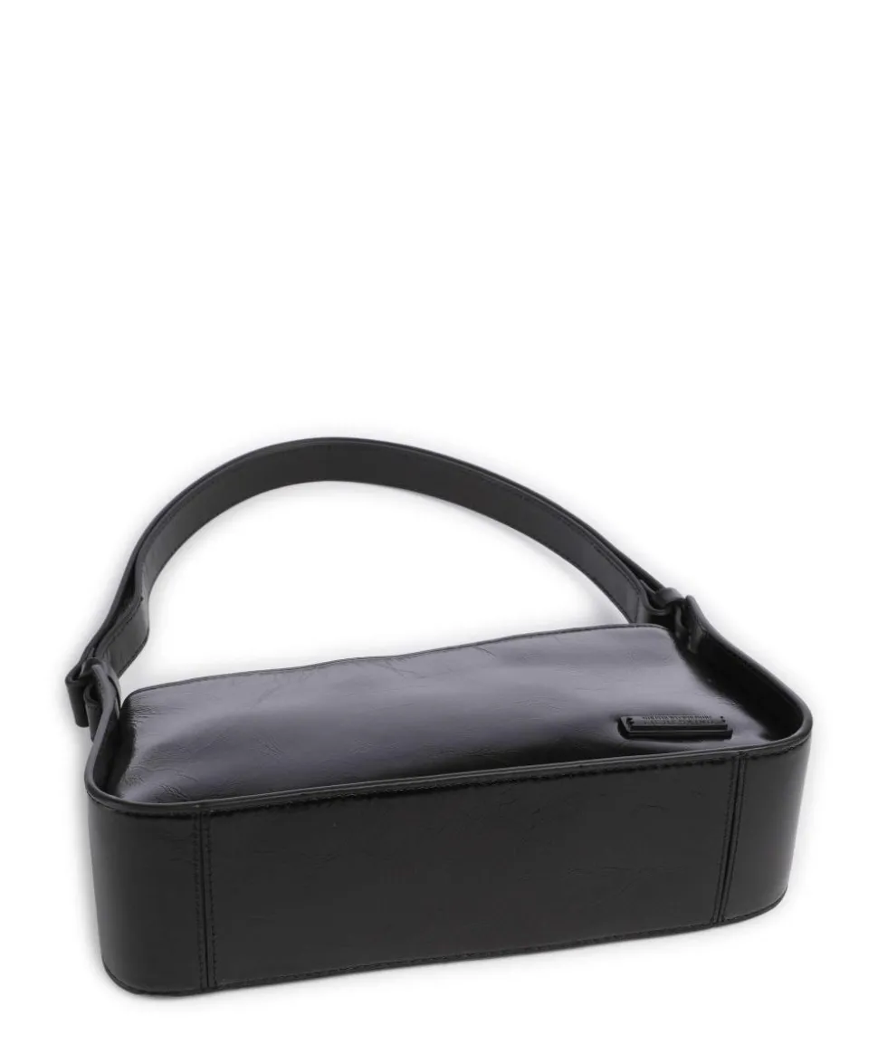 Franzis Lack Distressed S Schultertasche Leder schwarz