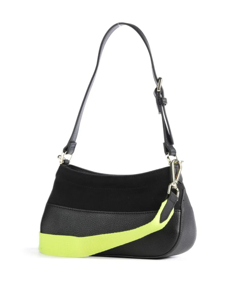 Free-Time Schultertasche Baumwolle, Lederimitat schwarz