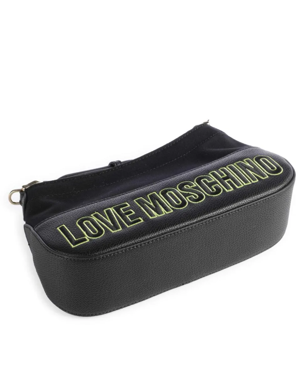 Free-Time Schultertasche Baumwolle, Lederimitat schwarz