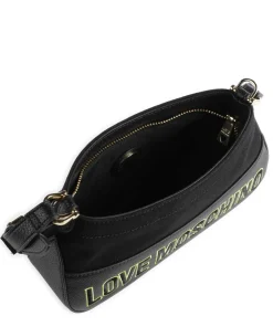 Free-Time Schultertasche Baumwolle, Lederimitat schwarz