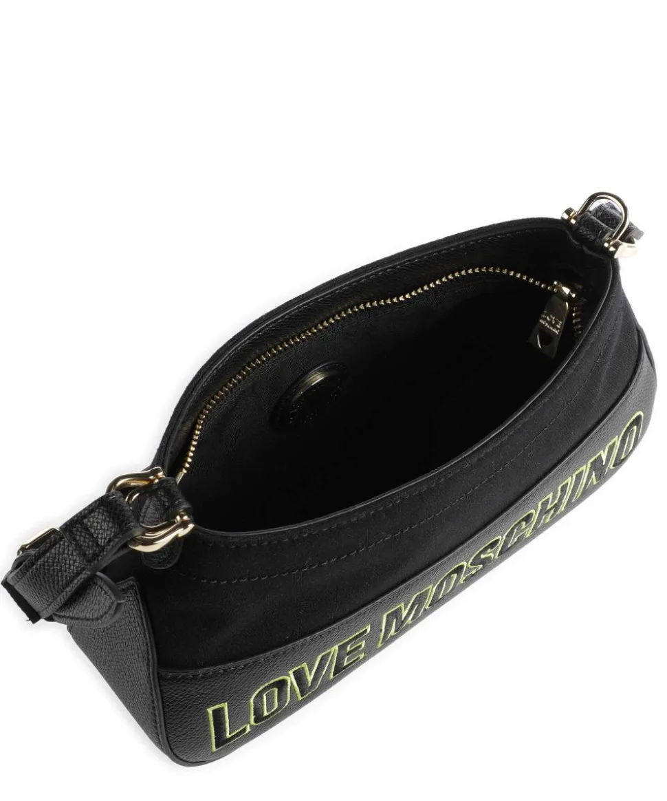 Free-Time Schultertasche Baumwolle, Lederimitat schwarz