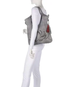 Freundgasse 2 Shopper genarbtes Leder grau