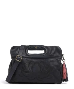 Freundgasse 3 Umhängetasche genarbtes Leder navy