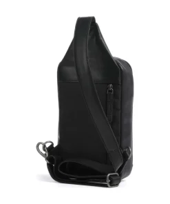Fusion Salla Slingbag Nylon, Leder schwarz