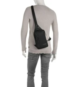 Fusion Salla Slingbag Nylon, Leder schwarz