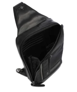 Fusion Salla Slingbag Nylon, Leder schwarz