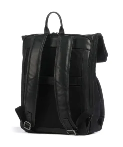 Fusion Trondheim Rucksack 16″ recyceltes Nylon, Leder schwarz