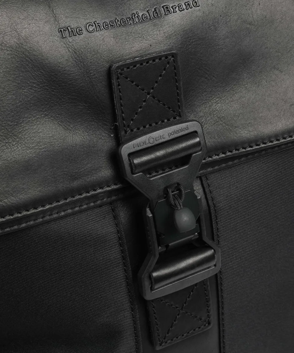 Fusion Trondheim Rucksack 16″ recyceltes Nylon, Leder schwarz