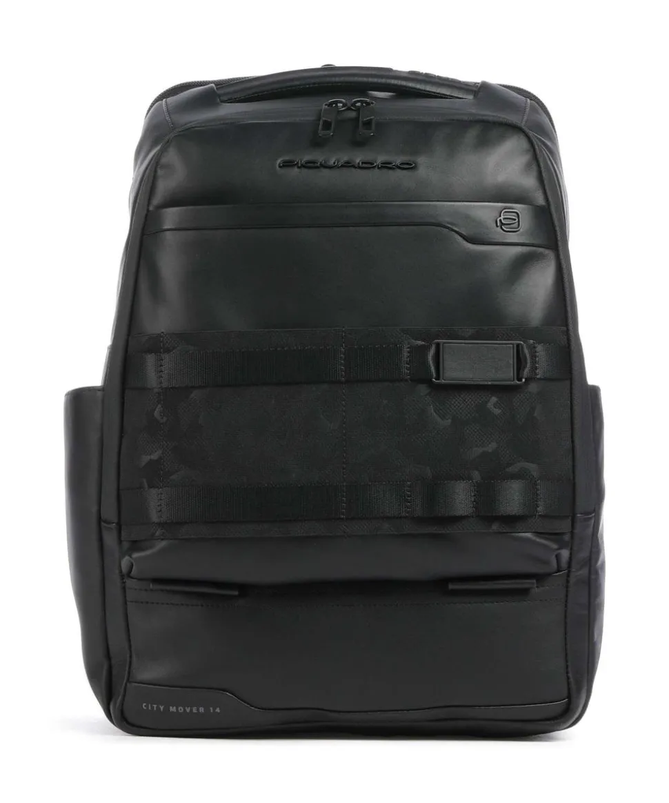 FXP Laptop-Rucksack 14″ fein genarbtes Rindsleder schwarz