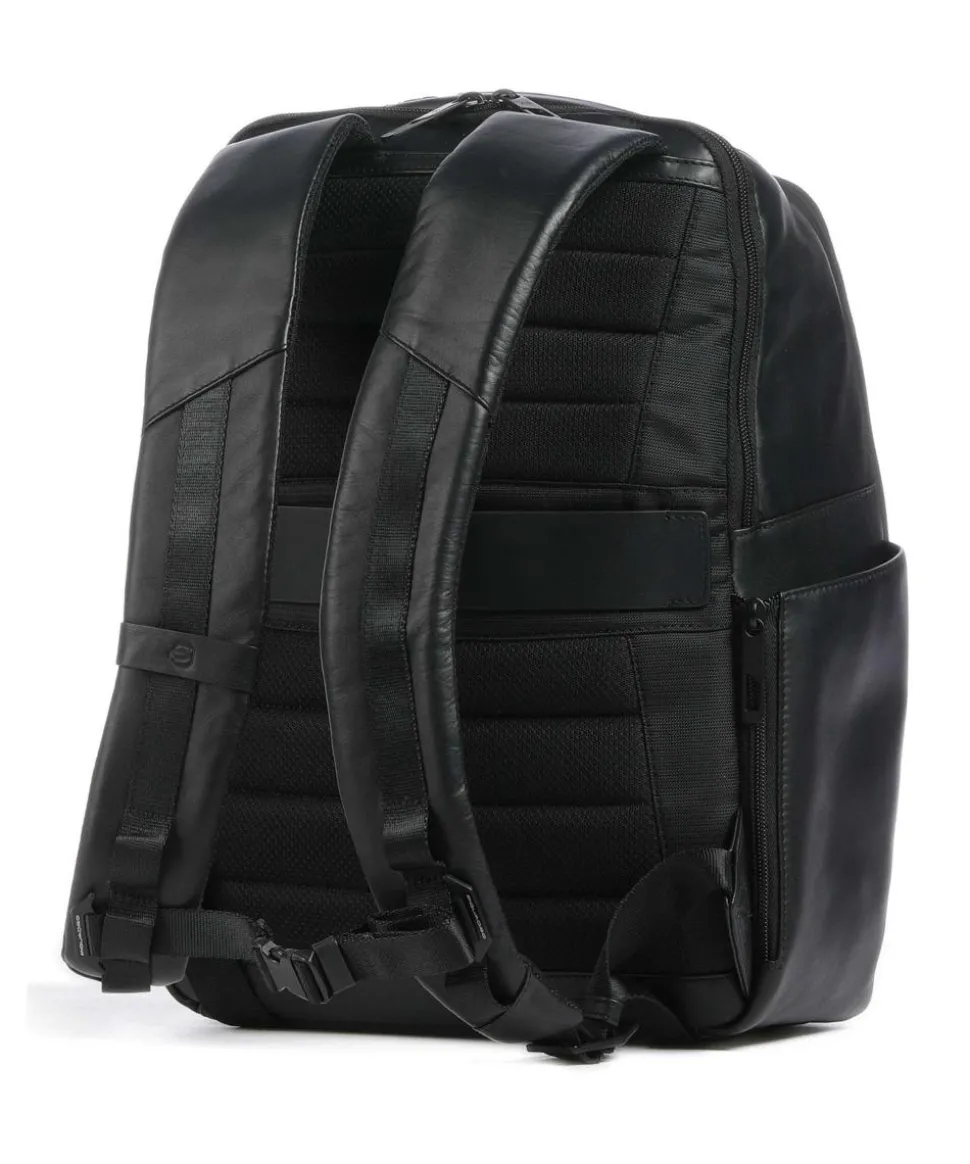 FXP Laptop-Rucksack 14″ fein genarbtes Rindsleder schwarz