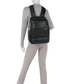 FXP Laptop-Rucksack 14″ fein genarbtes Rindsleder schwarz