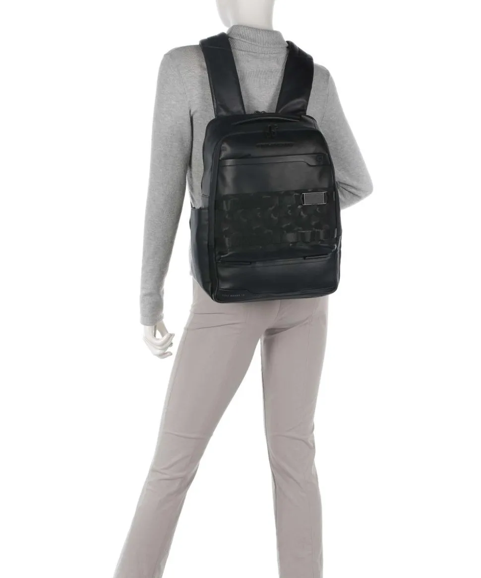 FXP Laptop-Rucksack 14″ fein genarbtes Rindsleder schwarz