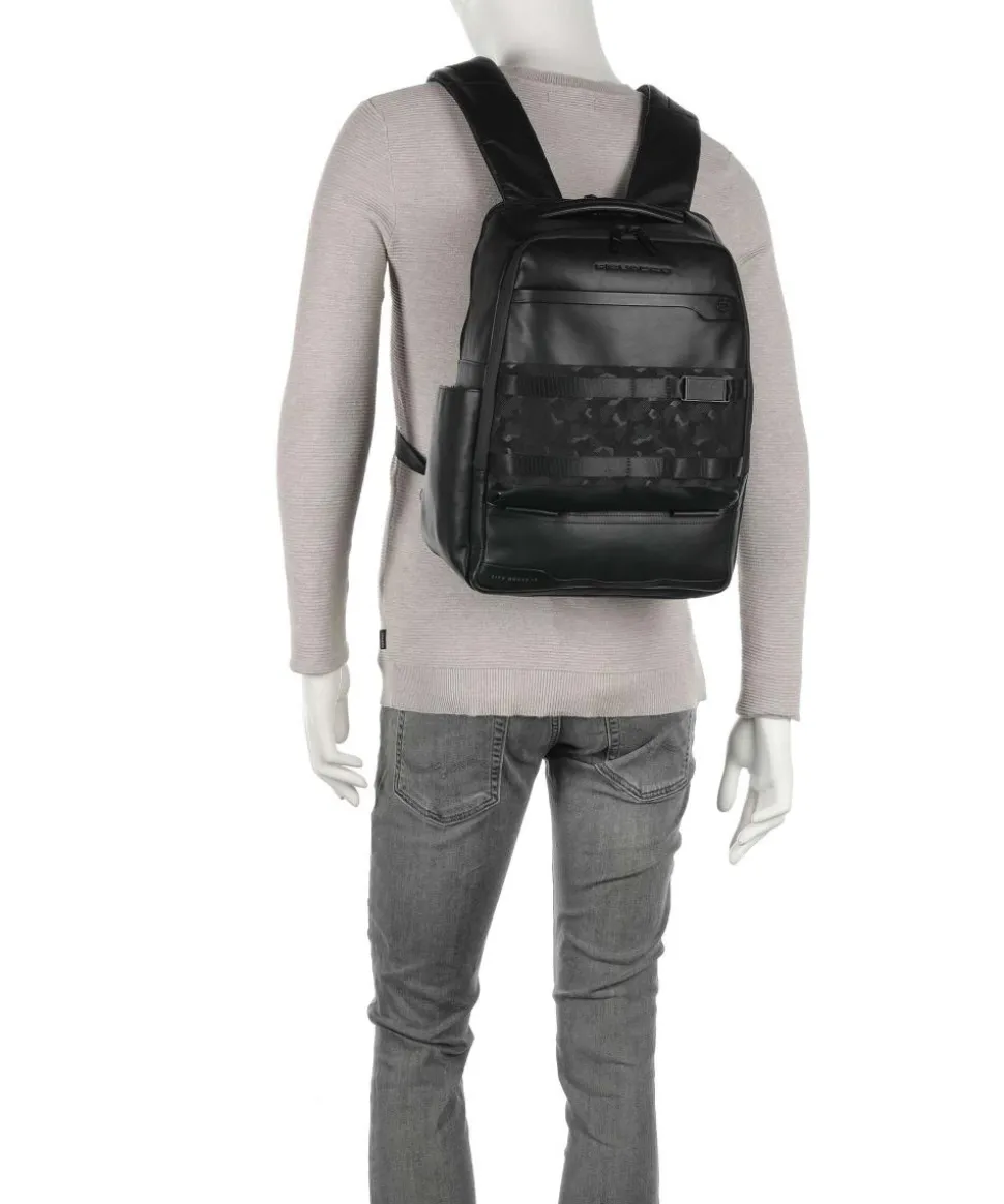 FXP Laptop-Rucksack 14″ fein genarbtes Rindsleder schwarz