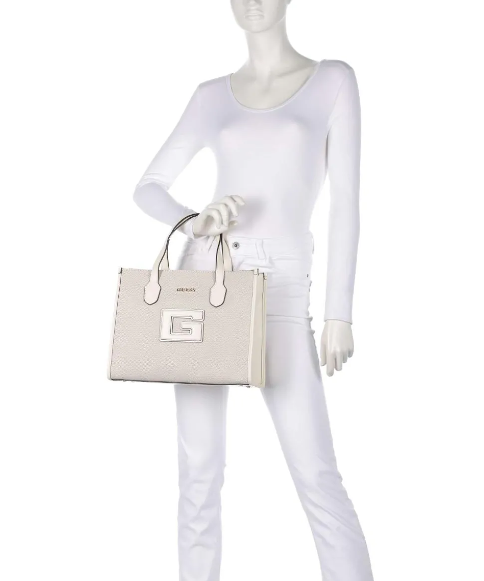 G Status Handtasche Polyester, Canvas beige/weiß